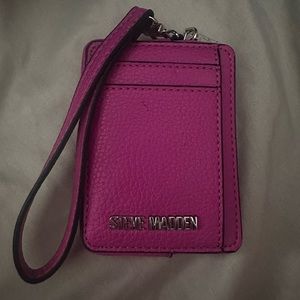 Steve Madden fushia/magenta BPipper Zip Card Case